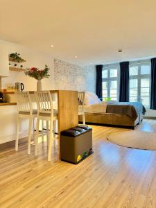 Schloss-Loft komfortables Studio im Altbau mit Schlossblick, Waschmaschine, Küche