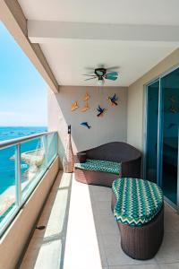 Departamento con vista al mar, piscina, jacuzzi y área BBQ
