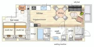 11 min to Nagoya St 4 Beds 7 Guests Luxury