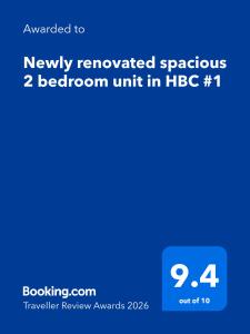 Newly renovated spacious 2 bedroom unit in HBC #1