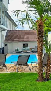 Design I Europapark I beheizbarer Swimming-Pool I Sauna I Boxspring I Parkplatz I Kaffee