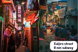 Hongdae&Sinchon 10min! 3 Beds, Late checkout, Bag storage, Parking, Pet, Netflix, Cook