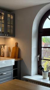 100 qm Ferienwohnung Solgård mit Balkon über den Dächern Tönnings, nahe St Peter Ording und der Nordsee