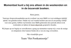 B&B Het Postkantoortje