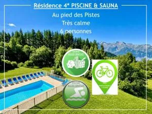 Douillet 33 m² piscine et sauna - 6 pers