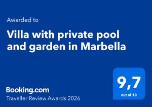 Villa with private pool and garden in Marbella