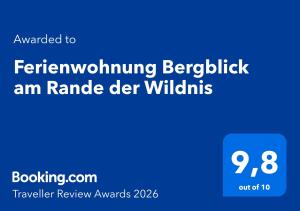 Ferienwohnung Bergblick am Rande der Wildnis