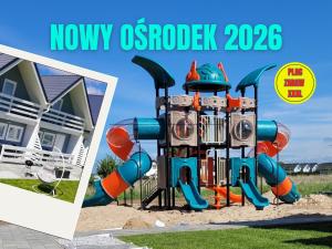 NOWE 2026 Domki Oski KOMFORT z placem zabaw XXXL , klimatyzacją, rowerami, wi-fi
