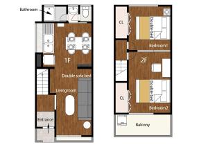 Orange 2LDK House for 6PPL 2bedroom