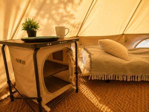 Glamping- einzigartiges Zelten im ruhigen Garten umgeben von Obstbäumen