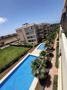 Modern apartment with pool view