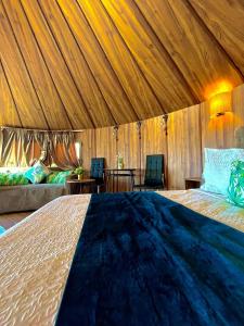 Yurt with mountain view