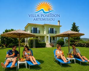Luxury Beachfront Villa Poseidon Artemisiou Παραθαλάσσια Βίλα στην βόρεια Εύβοια για φιλοξενία 9 ατόμων