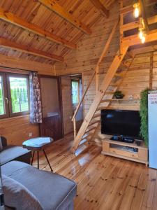 Siedlisko nr 5A nad jeziorem Skarlińskim, jezioro, mazury, domki letniskowe, bania