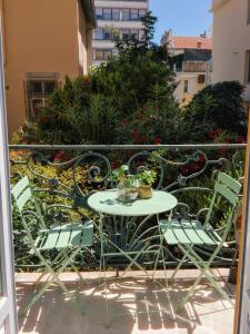 Charming studio, balcony with garden view, Nice Libération