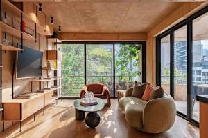 Stylish Apartment with Balcony Steps from Cafe