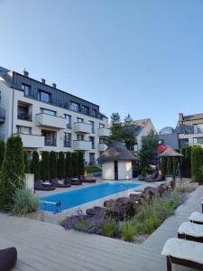 2 rooms apartment in Palanga Maluno Vilos in the first floor with heated pool and free parking