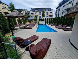 2 rooms apartment in Palanga Maluno Vilos in the first floor with heated pool and free parking