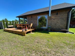 Mazury Dom Oluś nad jeziorem Sasek Wielki z gorącą balia z funkcją jakuzzi