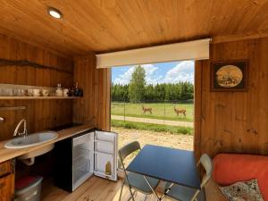 Glass Cabin by the Lake with Hot Tub near Alpaca and Deer Park