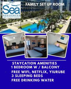 Staycation Infront of Moa Residences Tower A Near Dfa Macapagal, NU Moa, PICC, World Trade, Star City, Ayala Mall, Parqal Mall, NAIA 1,2,3