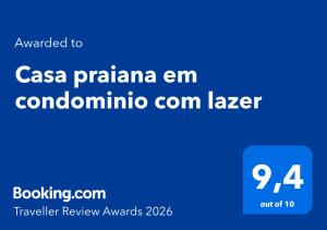 Casa praiana em condominio com lazer