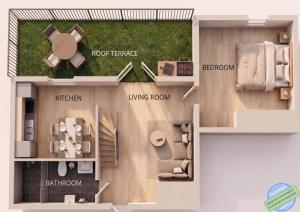 Apartment with loft and terrace Elevator is available