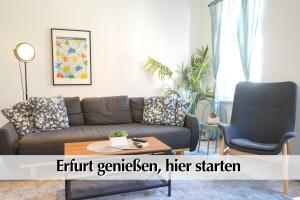 Ihr Rückzugsort in Erfurt - Großzügiges Altbau-Apartment mit 2SZ, Nobilia Küche, Smart-TV, 250Mbts WiFi, kostenloses Parken - Nur wenige Minuten vom Zentrum und Nordstrand entfernt - Kostenloser Waschraum im Gebäude