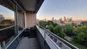 Modern skyline-view condo at a luxury complex