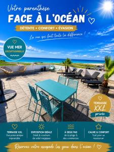 Une des plus belles vues de Biscarrosse Plage Terrasse panoramique de 63 m2 face ocean vue mer exceptionnelle plage a pied emplacement unique parking gratuit