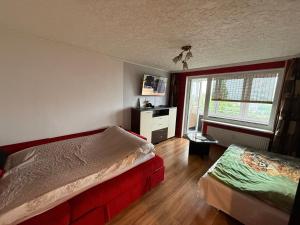 Cozy 9th floor studio with balcony and free parking