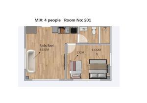 ZJ201 Family 1BR Home, 9 Min to Sumiyoshi, Double Bed, Single Bed and Sofa Bed