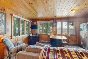 Cozy Lakefront Cottage with Dock, Mountain Views, Peaceful Location