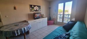 Vue grande plage à 100m, secteur Lydia, appartement 4 couchages, grand balcon, ventilateurs