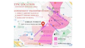 홍대입구역 도보 7분#많은친구#4BR#7bed#2Bath#Urban Forest
