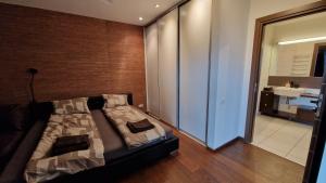 Modern skyline-view condo at a luxury complex