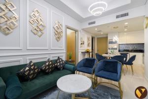Vogue Vacation Homes, Business Bay Aykon City Tower Close to Downtown Burj Khalifa and Dubai Mall, Walkable Distance to Metro Station, Two Bedroom Apartment with Large Balcony and City View, Access toAmenities