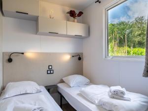 Comfortable caravan in a green setting