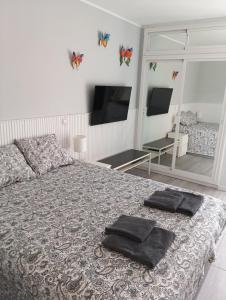 Studio 500m from the beach!year swimming pool