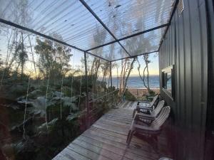 Lodge in Patagonia with sea and volcanos views