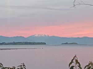 Lodge in Patagonia with sea and volcanos views