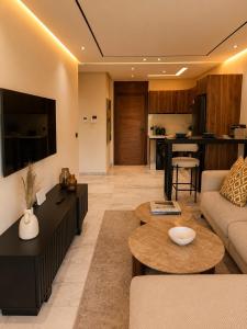 Modern studio with a view of the greenery