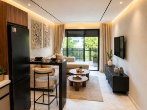 Modern studio with a view of the greenery