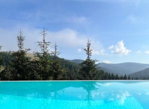 Noir 256 chalet with its own swimming pool, hot tub, and sauna