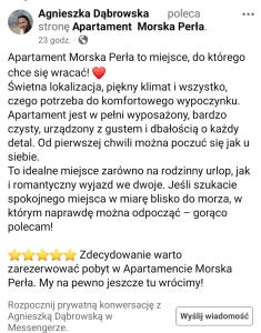 Apartament Morska Perła w centrum 850m do morza parking wi-fi plac zabaw