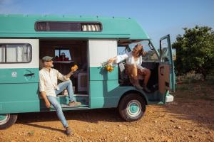 Rent a VW LT31 Camper Van with Blue Classics