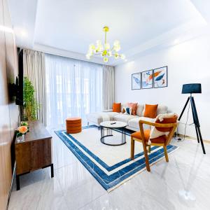 Beautifully furnished apartment with swimming pool ample parking space fully equipped gym child play area and amazing city views