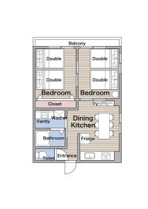 Namba kuromon 301 , Hokusai House 3 min to Dotonbori BR Sleeps 8