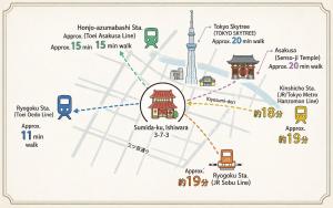 40sqm 2 Queen Beds Easy Access to Asakusa & Skytree