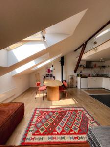 Designer Attic with Fireplace, Vilnius Center